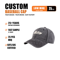 Gorra de Béisbol Unisex Ajustable con Visera Curva, Bordado 3D en Relieve con Letras, Algodón Lavado Vintage Multicolor