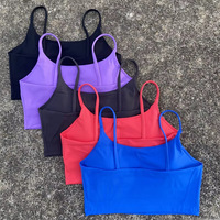 GC Soutien-gorge de yoga à bretelles pour femmes Gilet de fitness Vêtements d'extérieur Sexy Beautiful Back Sports Bra Sports Bra Solid Color U-Neck YG243