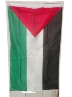 Bendera Palestina Murah 3x5ft 100% Poliester Bendera Nasional dengan 2 Lubang Kuningan untuk Pajangan Dalam dan Luar Ruangan