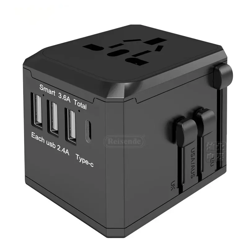 China factory new hot Smart business gift 5V 3.4A 3 USB &1 Type-C port international travel adapter