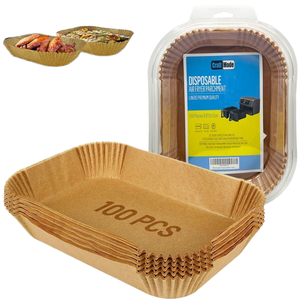 Carta da Forno <span class=keywords><strong>per</strong></span> <span class=keywords><strong>Friggitrice</strong></span> <span class=keywords><strong>ad</strong></span> <span class=keywords><strong>Aria</strong></span> di Grado Alimentare, 100 <span class=keywords><strong>Fogli</strong></span> a Doppio Rivestimento Resistenti alle Alte Temperature, Monolatero - Product Image 2