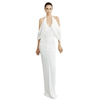 Robe blanche simple personnalisée d'usine pour femmes, robe de soirée longue blanc cassé, robe de soirée élégante blanche