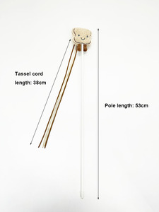 Jouets pour chat fil teaser chat bâton plumes résistant aux morsures <span class=keywords><strong>et</strong></span> aux rayures avec cloche chat auto salut jouets - Product Image 6