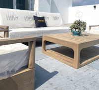 Juego de sofás de madera de teca Sigma, juego de mesa de comedor, muebles, muebles de exterior, sofás de jardín, muebles para el hogar, Canap Blanc