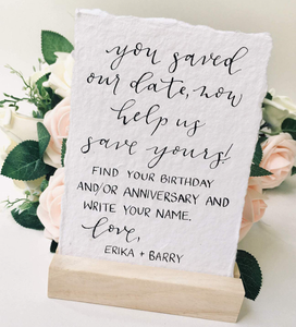 Mộc Acrylic dấu hiệu chủ Walnut gỗ Bảng số hiển thị đứng | nơi chủ thẻ, hoàn hảo cho cửa hàng bán lẻ phần đám cưới - Product Image 5