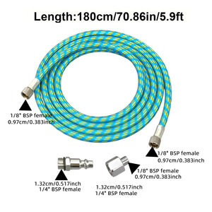 Tuyau de compresseur d'aérographe de 1,8 m avec raccord rapide mâle pour pistolet de pulvérisation - Product Image 3