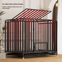 Cage pour chien de style villa respirante en tube carré pour chiens de grande, moyenne et petite taille - Maison universelle pour animaux de compagnie d'intérieur