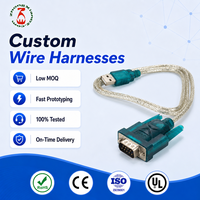 Câble adaptateur USB RS232 DB9 mâle ZhongXian ZX-107, chipset CH340, PVC transparent tressé, OEM personnalisé, pour caisse enregistreuse POS, modem