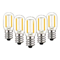 Ampoule LED à filament 1W T20, lumière de nuit, blanc chaud, verre AC 220V E12, forme tubulaire miniature, indicateur de réfrigérateur