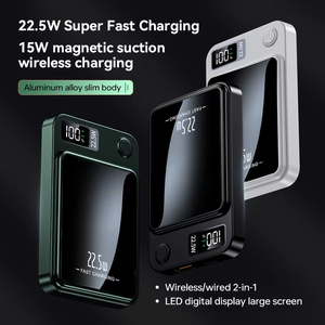 2025年畅销产品 10000mAh 磁性无线手机快速充电器 数码显示手机移动电源 - Product Image 2