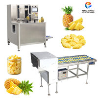 4-in-1 Ananas Schil-, Ontpit-, Top-, Staart- en Snijmachine met Rotatiesnijder en Continue Ventilator - Ananas Verwerkingslijn