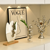 Rangkaian Bunga Akrilik Minimalis Modern Buatan Tangan Kristal Kreatif untuk Ruang Tamu, Pintu Masuk, Vas Bunga Kering