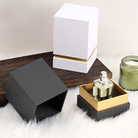 Étui de présentation de luxe pour parfum, avec logo personnalisé, estampage à chaud argenté et gaufrage, pour emballage haut de gamme