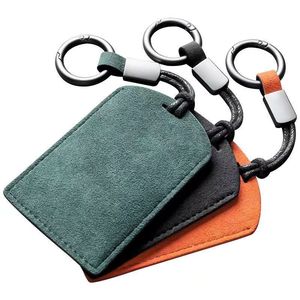 Étui porte-clés en cuir suédé pour télécommande de voiture, étui pour carte d'accès, pochette pour cartes, porte-clés personnalisé NFC - Product Image 2
