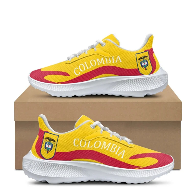 Venta al por mayor Mujeres Flats Sneakers Colombia Flag Pattern