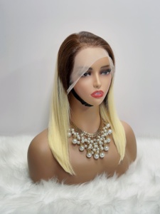 Perruque BOB Lace Frontal 13X4 Taille Couleur 4T613 # Extension de cheveux à tresses droites pour femmes noires - Product Image 4