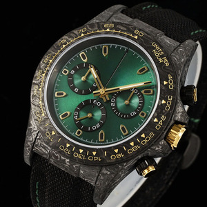 Montre-bracelet chronographe Fearless en carbone forgé, cadran rond British Racing Sunray, montre Relogio, montre de poursuite pour homme Champion - Product Image 3