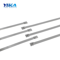 Attache-câble autobloquante en acier inoxydable YIKA, couleur naturelle, 6x300mm/100mm/12mm, multi-usages, pour envelopper les tuyaux d'échappement, certifiée RoHS CE
