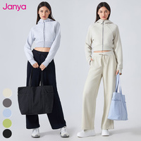 Tas Tote Yoga Fitness Kapasitas Besar Unisex Janya dengan Kantong Samping, Logo Custom, Tas Tangan Kasual Mewah, Anti Air, Bahan Nylon Olahraga, Model Terbuka