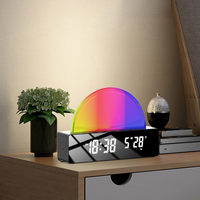 Réveil numérique avec simulation d'aube et calendriers lumineux, design moderne pour un réveil matinal