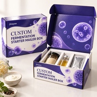 Boîte d'expédition en carton ondulé E Flute pour kit de démarrage de fermentation personnalisé avec insert en papier