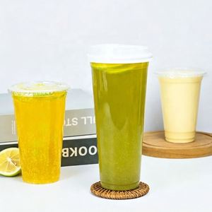 แก้วพลาสติกใส PP สำหรับชาไข่มุก กาแฟเย็น ขนาด 12/16/24 ออนซ์ พร้อมฝาปิด 90/95 มม. พิมพ์โลโก้ตามสั่ง - Product Image 1