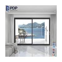 Puerta Corredera Exterior Impermeable de Doble Vidrio, Resistente a Huracanes, de Aleación de Aluminio Ultra Resistente PDP para Hotel y Villa