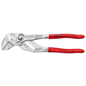 KNIPEX 86 03 180 SB Alicates Llave inglesa y alicates en una sola herramienta recubiertos de plástico cromado 180 mm - Product Image 1