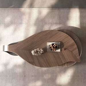 ल्यूमियो मॉडल आधुनिक टिकाऊ पर्यावरण के अनुकूल ठोस लकड़ी स्लेट रचनात्मक अनियमित छोटे विला लिविंग रूम घर कॉफी टेबल - Product Image 4