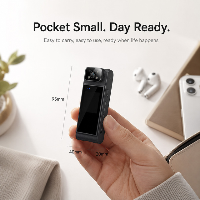 Mini Vlog Action Camera with 180° Rotating Lens and WiFi for Travel Sports and Everyday Stories