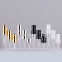 Flacon vaporisateur de parfum mini 2ml/3ml 5ml 10ml avec diffuseur à roseaux sérigraphié, atomiseur portable en verre transparent pour le voyage