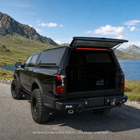 Couverture de benne rigide pour camionnette avec barre de feux stop LED et vitre de confidentialité noire mate pour pick-up de taille moyenne