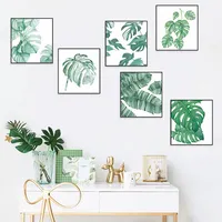 מכירה לוהטת ירוק עלים ורוד פרחי מסגרת מדבקות יצירתי חדר שינה דקורטיבי טפט סלון קיר מדבקות