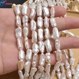 Wholesale 6-8mm natural baroque biwa freshwater pearl strand necklace