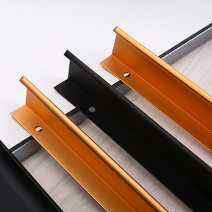 Maniglie per armadietti di lusso maniglie a scomparsa in alluminio maniglie per porte per mobili in oro nero per guardaroba - Product Image 3