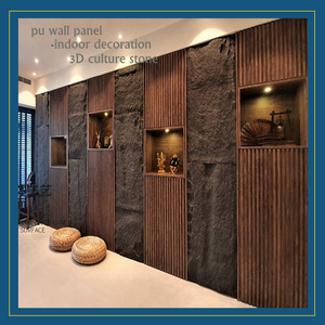 OEM Brandwerende Gecertificeerde Moderne Grote Plaat Kunstmatige PU Paddenstoel Steen Wandpaneel Bord Vloer Wand Dak Binnen Buiten - Product Image 2