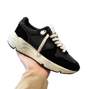 2026 New Premium Black Suede Leather Chunky Sneakers High Quality Designer Men's Running Sole Custom Sneakers Fashion - Product Image 1