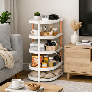 Round Multi Layer <b>Storage</b> <b>Rack</b> With Shelves For Bedroom Home Use Standing Type W432 - Product Image 1