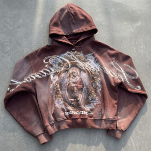 เสื้อฮู้ดดี้สั่งทำพิเศษ ผ้าฝ้าย 100% ทรงโอเวอร์ไซส์ ปักลายสไตล์วินเทจ คุณภาพพรีเมียม สไตล์สตรีทแฟชั่น ใส่ได้ทุกวัน ลำลอง ใหม่ เสื้อฮู้ดดี้ผู้ชาย - Product Image 1