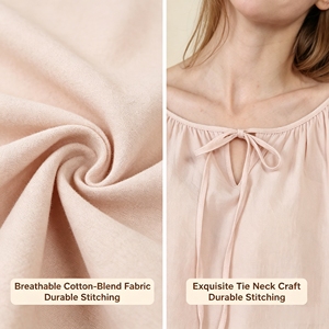 Pyjama en coton pour femme, couleur bonbon, délavé, avec lacets, col en V, vêtements d'intérieur élégants et doux pour la peau, pour la maison - Product Image 5