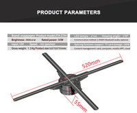 Projecteur de ventilateur holographique 3D haute résolution - Écran publicitaire LED WiFi HD 1600x1200 pour le commerce de détail et les événements