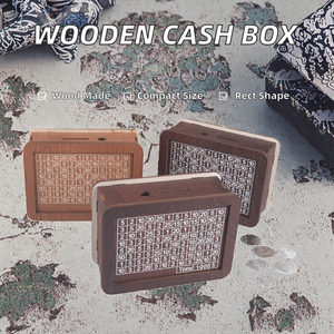 Pequeño hogar creativo de madera caja de ahorro de dinero <span class=keywords><strong>Popular</strong></span> contador hucha para niños caja de madera - Product Image 3