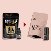 Colle noire professionnelle pour extensions de cils 5ml, séchage rapide, pour cils sensibles.