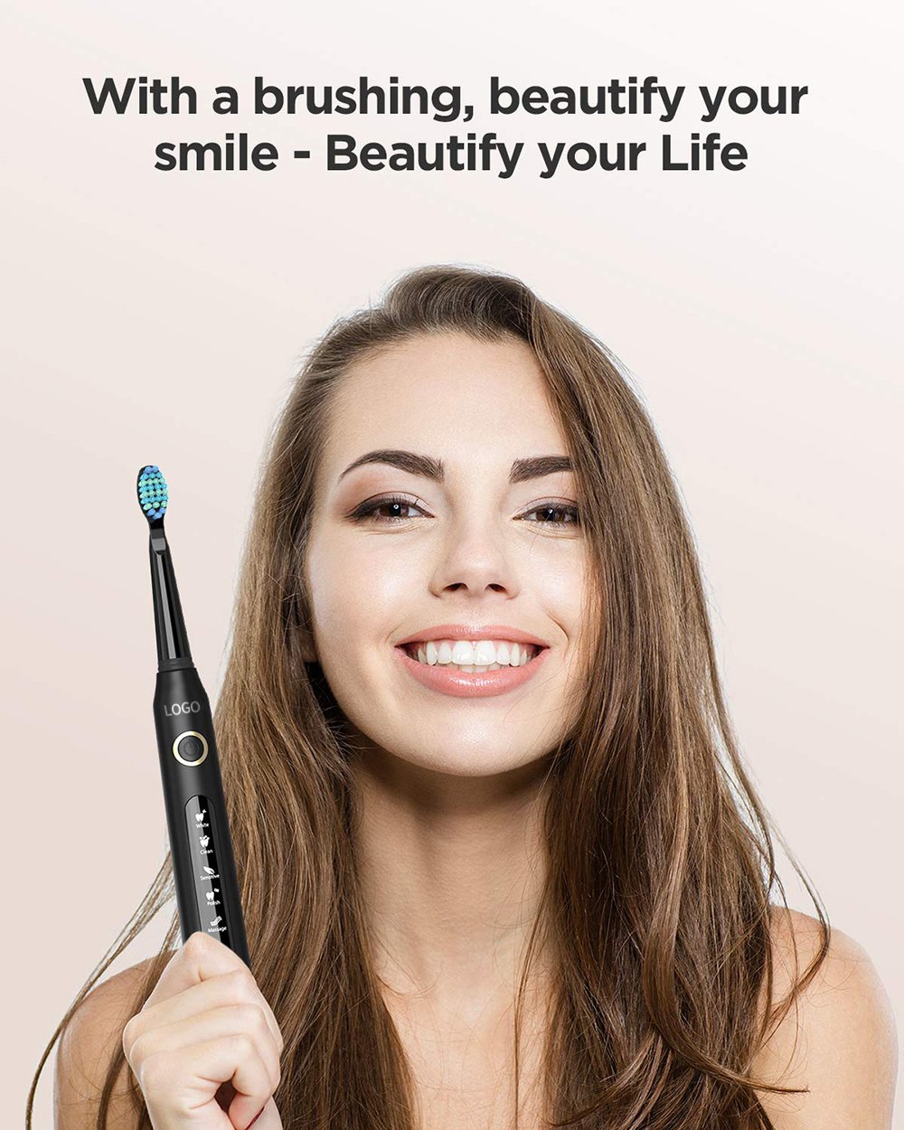 Waterproof IPX7 Electric Sonic Toothbrush 3.7V Rechargeable Toothbrush