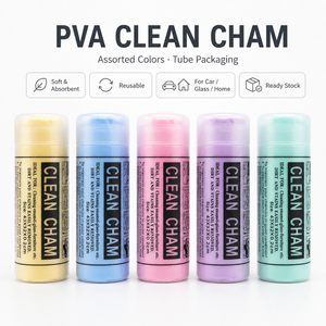ผ้าเช็ดทำความสะอาด PVA ชามัวส์ หลากสี บรรจุในหลอด นุ่ม ซึมซับดี ใช้ซ้ำได้ สำหรับกระจกรถยนต์และบ้าน - Product Image 1