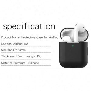 Étui de protection AirPod, housse en silicone Air Pods compatible avec AirPod 1 & 2 - Product Image 6