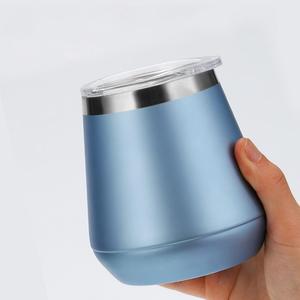 几何形状定制双层12盎司不锈钢真空保温咖啡杯不倒翁办公杯独特设计家庭办公室礼物 - Product Image 6