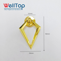 WELLTOP Vente en gros de quincaillerie d'ameublement Poignée de porte en alliage de zinc Bague de traction en diamant Bouton décoratif de canapé pour dossier de chaise de canapé