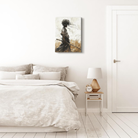 Toile décorative robuste encadrée sur châssis, motif Afro Samurai Ronin Warrior, pour la décoration en gros des propriétés à louer à court terme et des locations de vacances