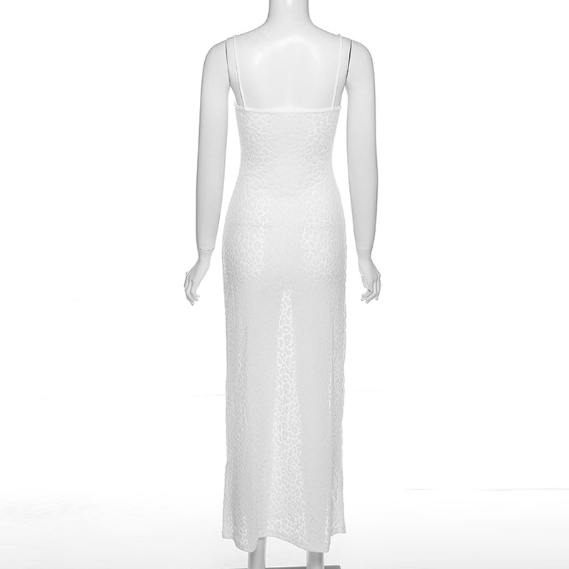 JXS1152 Leopard Sling Maxi Dress Women Classic High Waist Body-shaping Robe Animal Style Party Club Vestido Dress